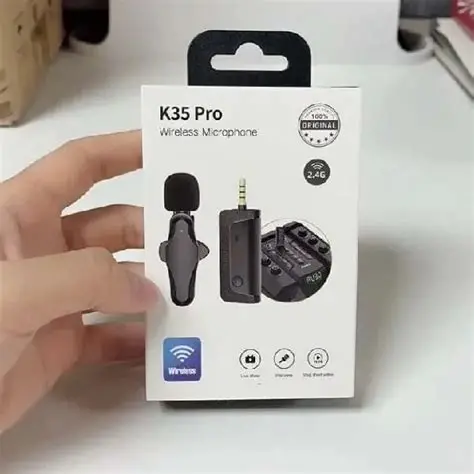 1 K35 Pro Wireless Lavalier Microphone – 2.4GHz Noise Reduction Clip-On Recording Mic