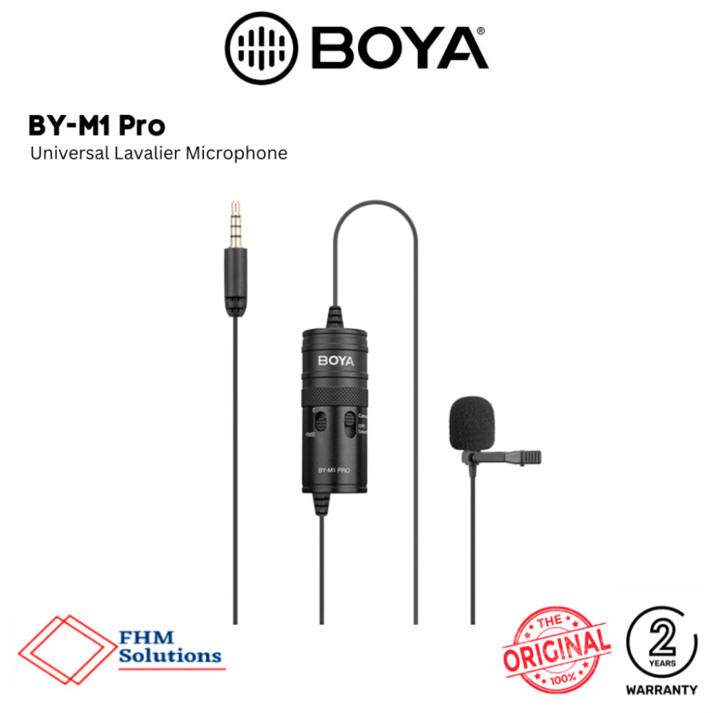 BOYA BY-M1 Professional Lavalier Microphone – Omnidirectional Clip-On Mic for Smartphones, DSLR Cameras & PCs