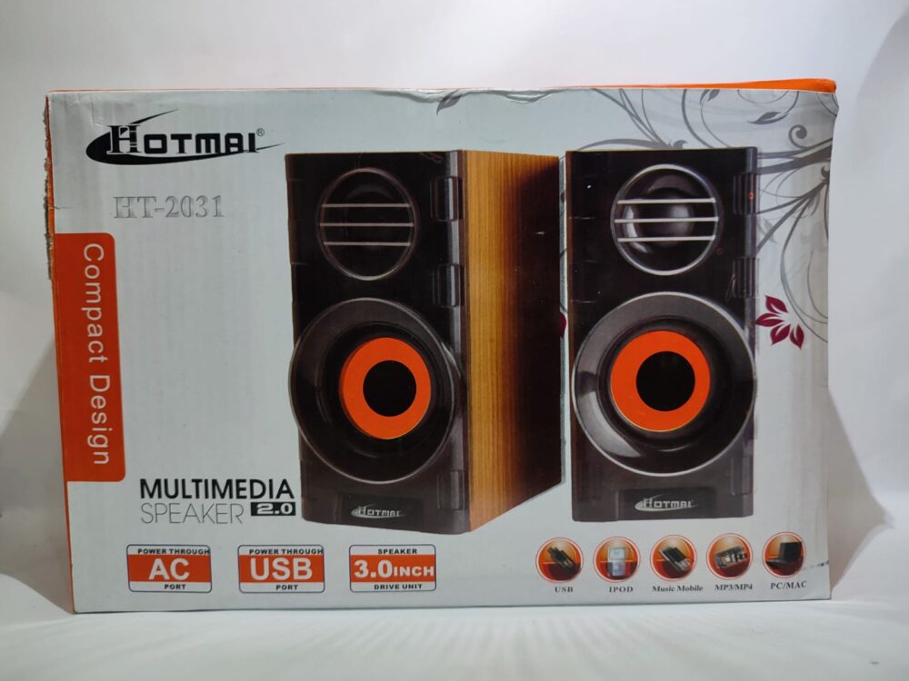 Hotmai HT-2031 Multimedia 2.0 Speaker – USB Powered Stereo Speaker with Crystal Clear Sound