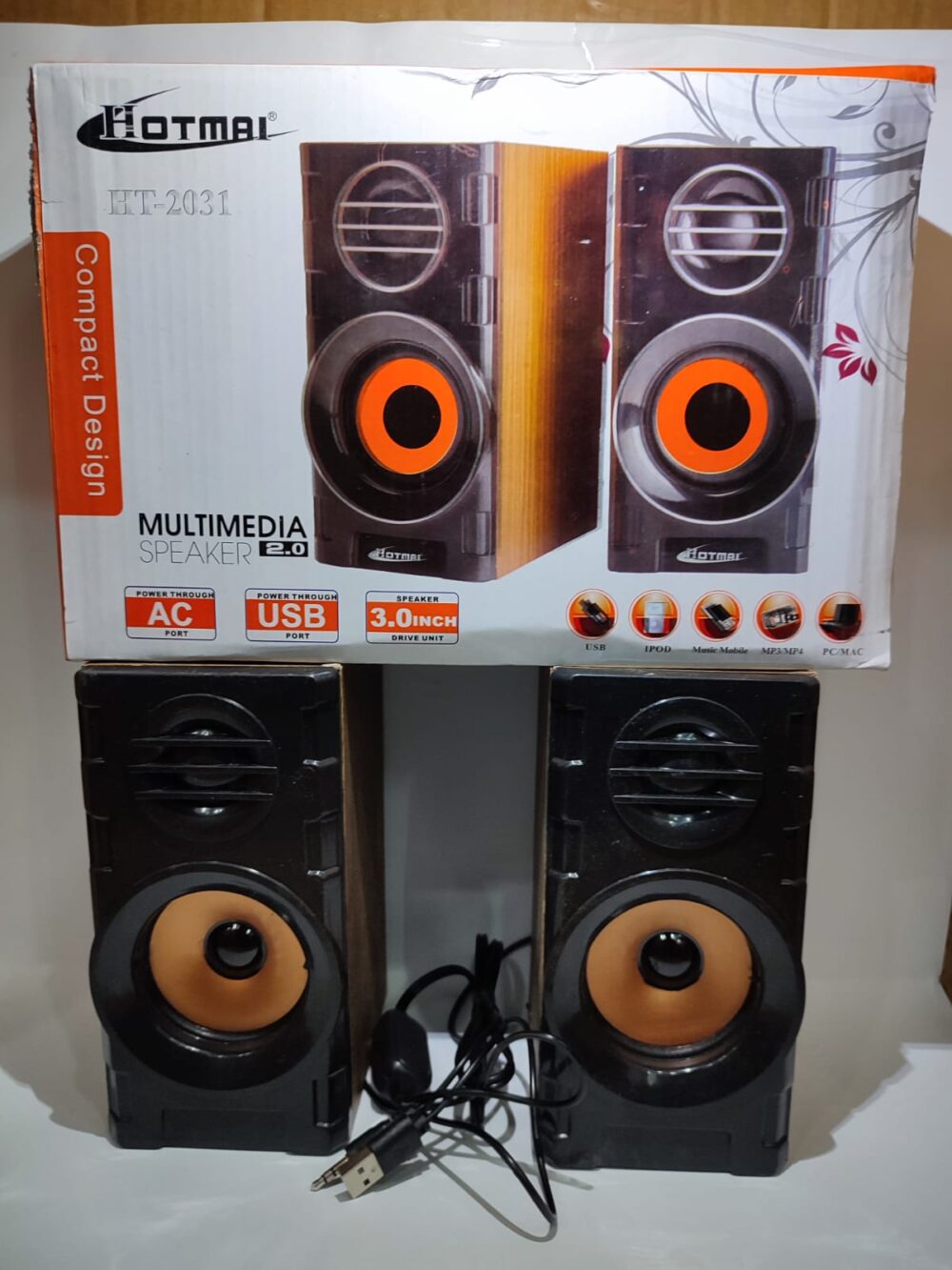 Hotmai HT-2031 Multimedia 2.0 Speaker – USB Powered Stereo Speaker with Crystal Clear Sound