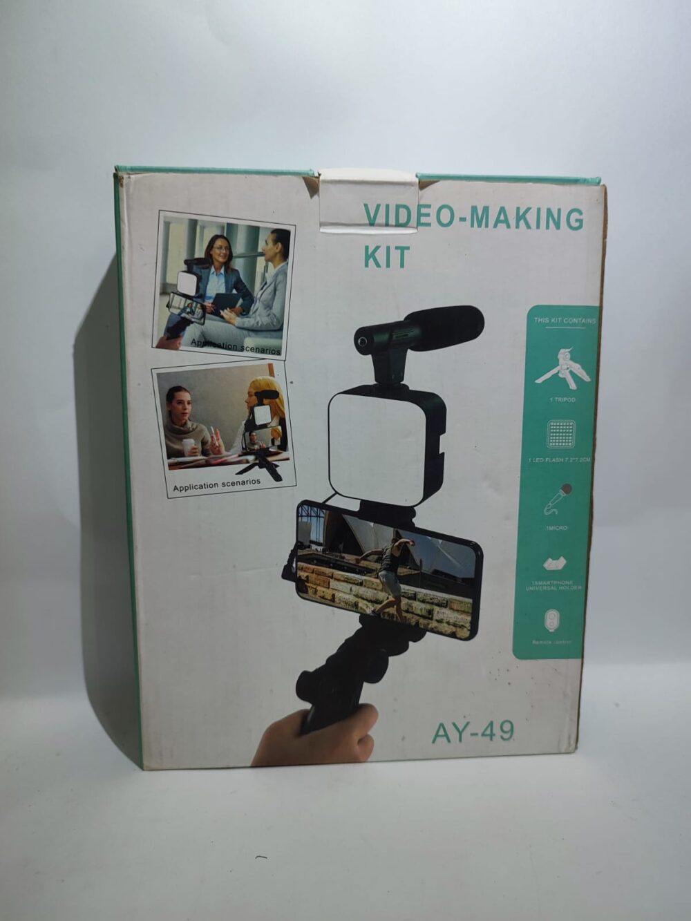 WhatsApp Image 2026-06-23 at 11.23.41 AM (12) AY-49 Video Making Kit for Live Broadcast – Vlogging Kit with Microphone, LED Light & Tripod