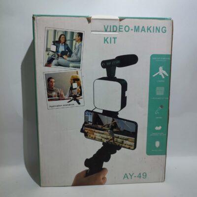 WhatsApp Image 2026-06-23 at 11.23.41 AM (12) AY-49 Video Making Kit for Live Broadcast – Vlogging Kit with Microphone, LED Light & Tripod