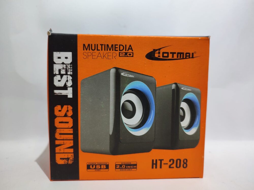 Hotmai HT-208 Multimedia 2.0 Speaker – USB Powered Stereo Desktop Speaker