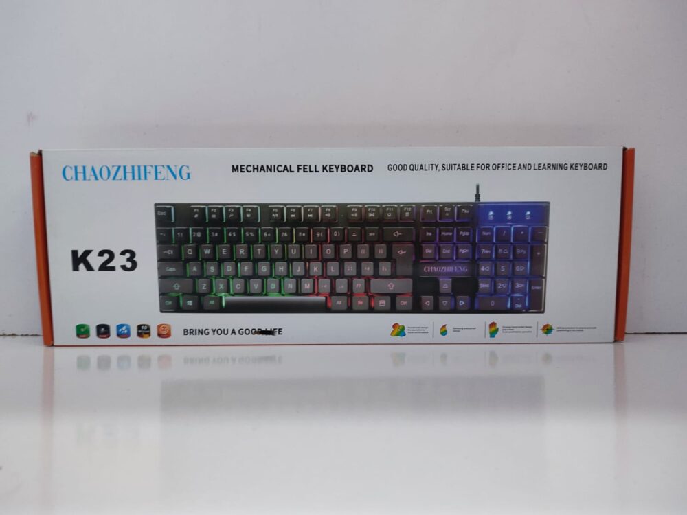 WhatsApp Image 2026-06-27 at 12.34.22 PM (2) Chaozhifeng K-23 Mechanical Feel Gaming Keyboard β LED Backlit USB Wired Keyboard