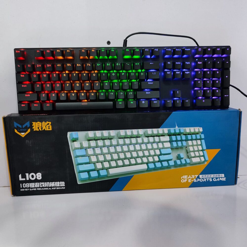 LANGY L108 Mechanical Gaming Keyboard – RGB Backlit Wired Full-Size Keyboard