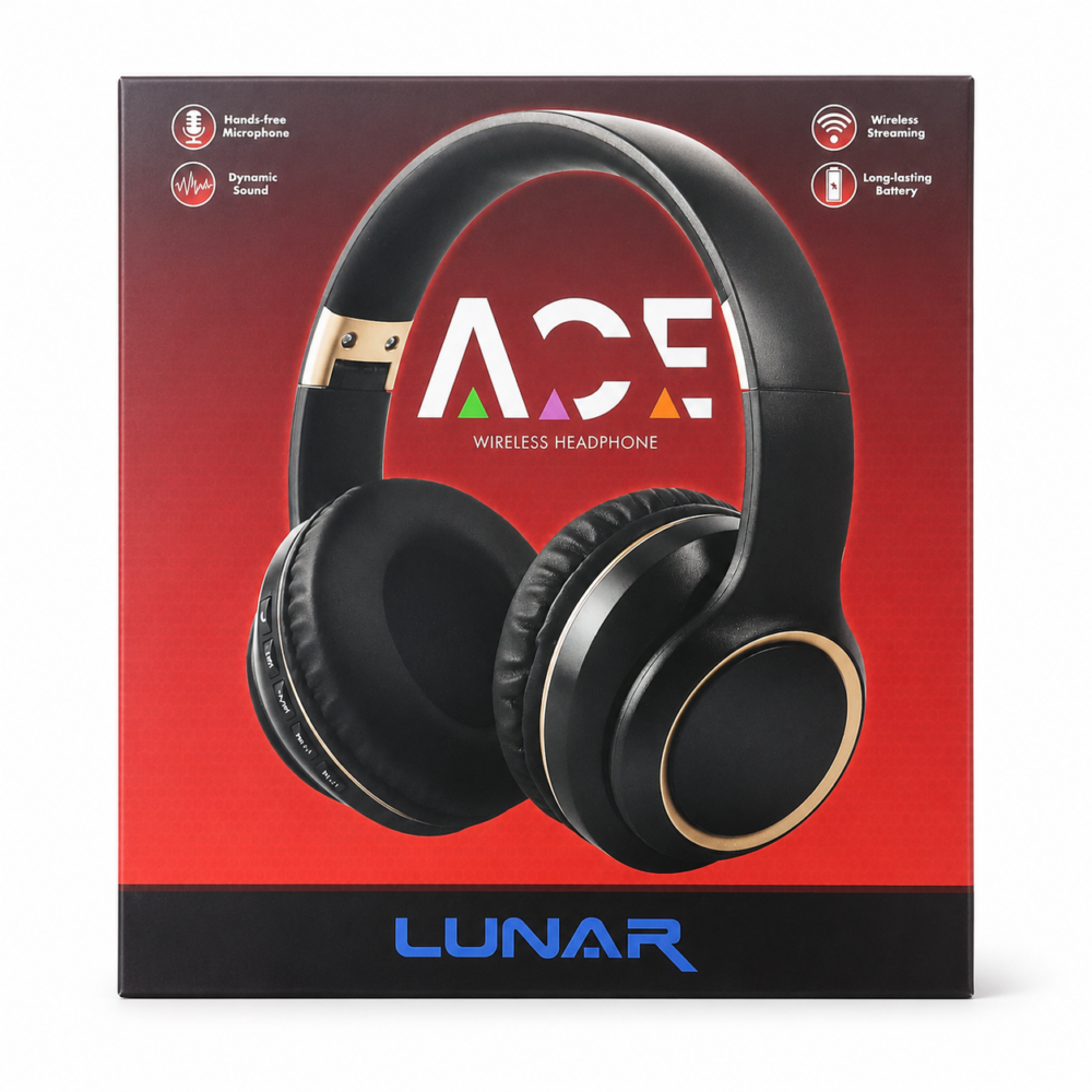 ace 1 ACE Lunar Wireless Headphones – Bluetooth Stereo Headset with Deep Bass & Built-in Microphone