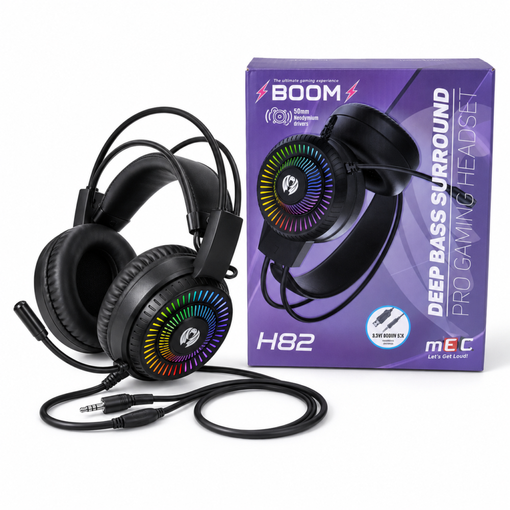 MTC H82 Deep Bass Surround Programming Headset – RGB Gaming Headset with HD Microphone