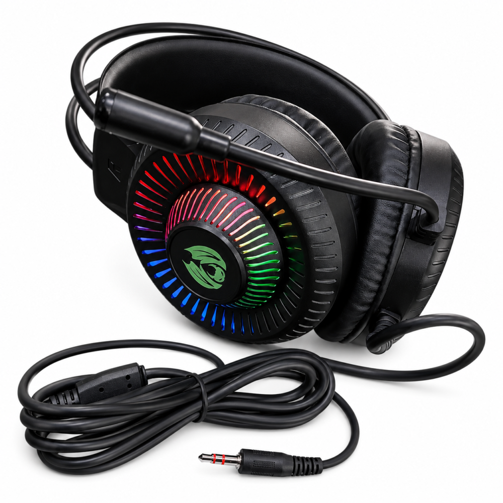 MTC H82 Deep Bass Surround Programming Headset – RGB Gaming Headset with HD Microphone
