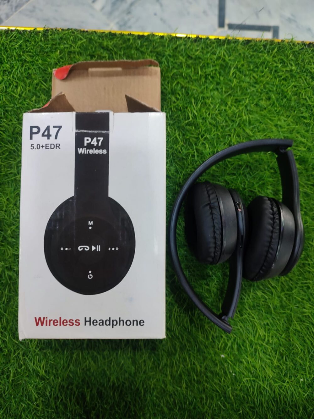 P47 Wireless 5.0+EDR Bluetooth Headphones – Foldable Stereo Headset with Mic