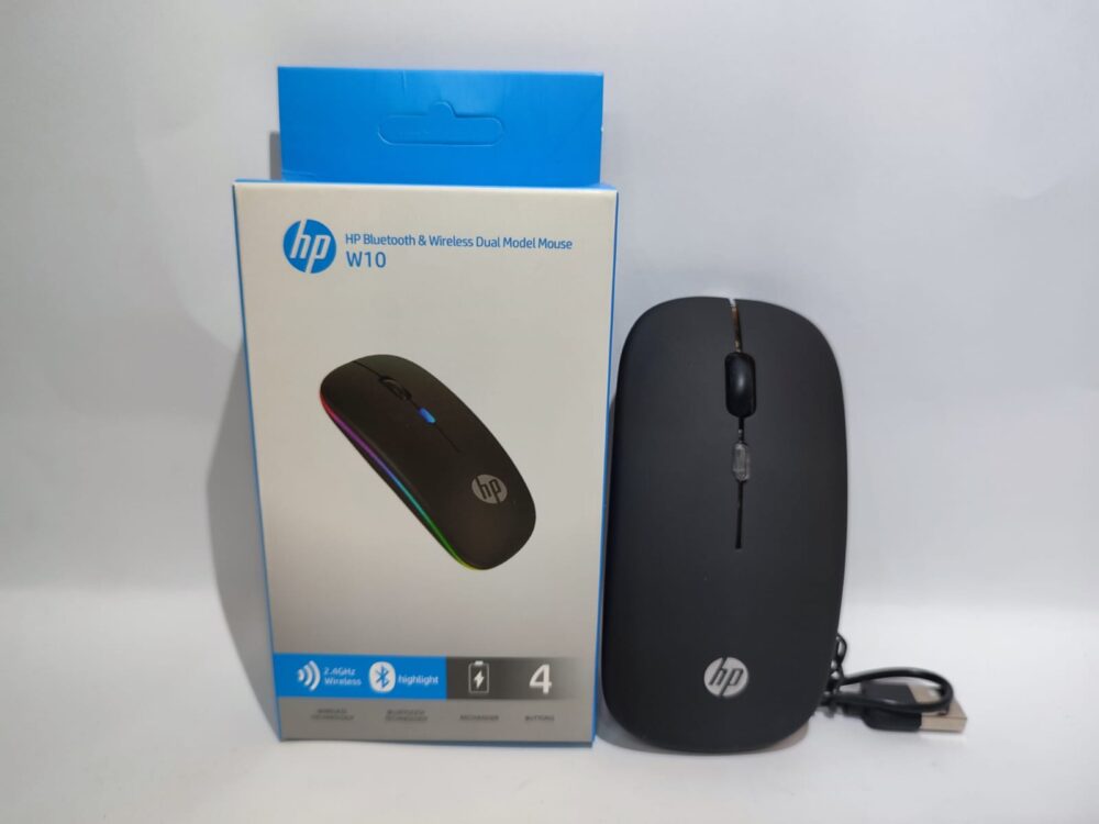 hp mouse 3 HP W10 Dual Mode Wireless Mouse – Bluetooth & 2.4GHz Rechargeable Optical Mouse