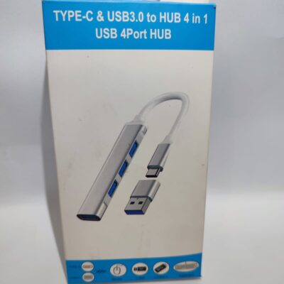 hub 1 Type-C & USB 3.0 4-in-1 USB Hub – 4 Port High-Speed Multi-Port Adapter