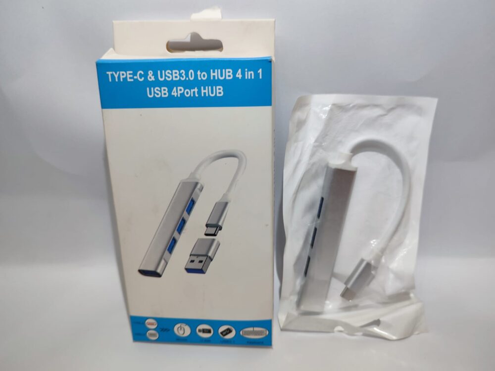Type-C & USB 3.0 4-in-1 USB Hub – 4 Port High-Speed Multi-Port Adapter