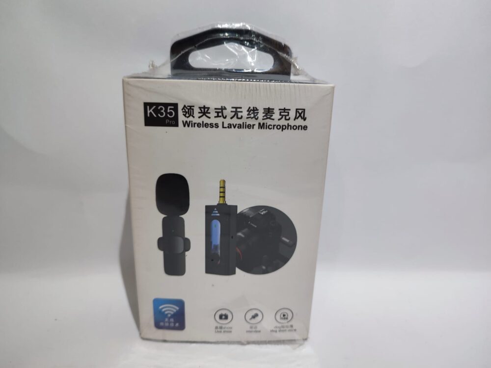 k 35 1 K35 Pro Wireless Lavalier Microphone – Noise Reduction Clip-On Mic for Smartphones, Cameras & Laptops