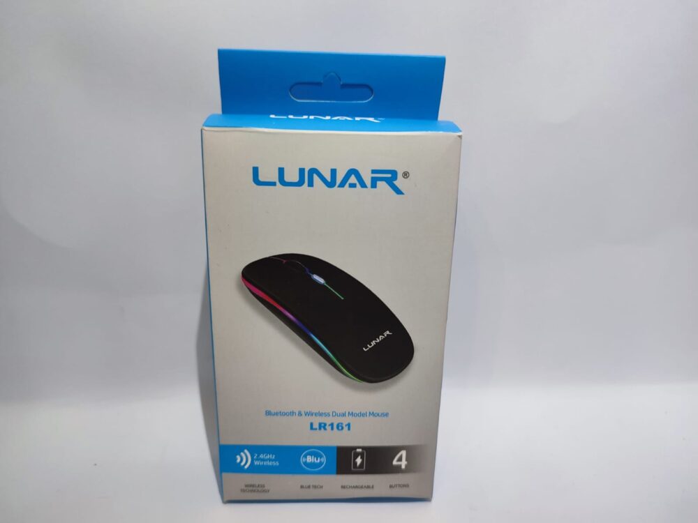lunar mouse 1 Lunar LR161 Dual Mode Wireless Mouse – Bluetooth & 2.4GHz Rechargeable Optical Mouse