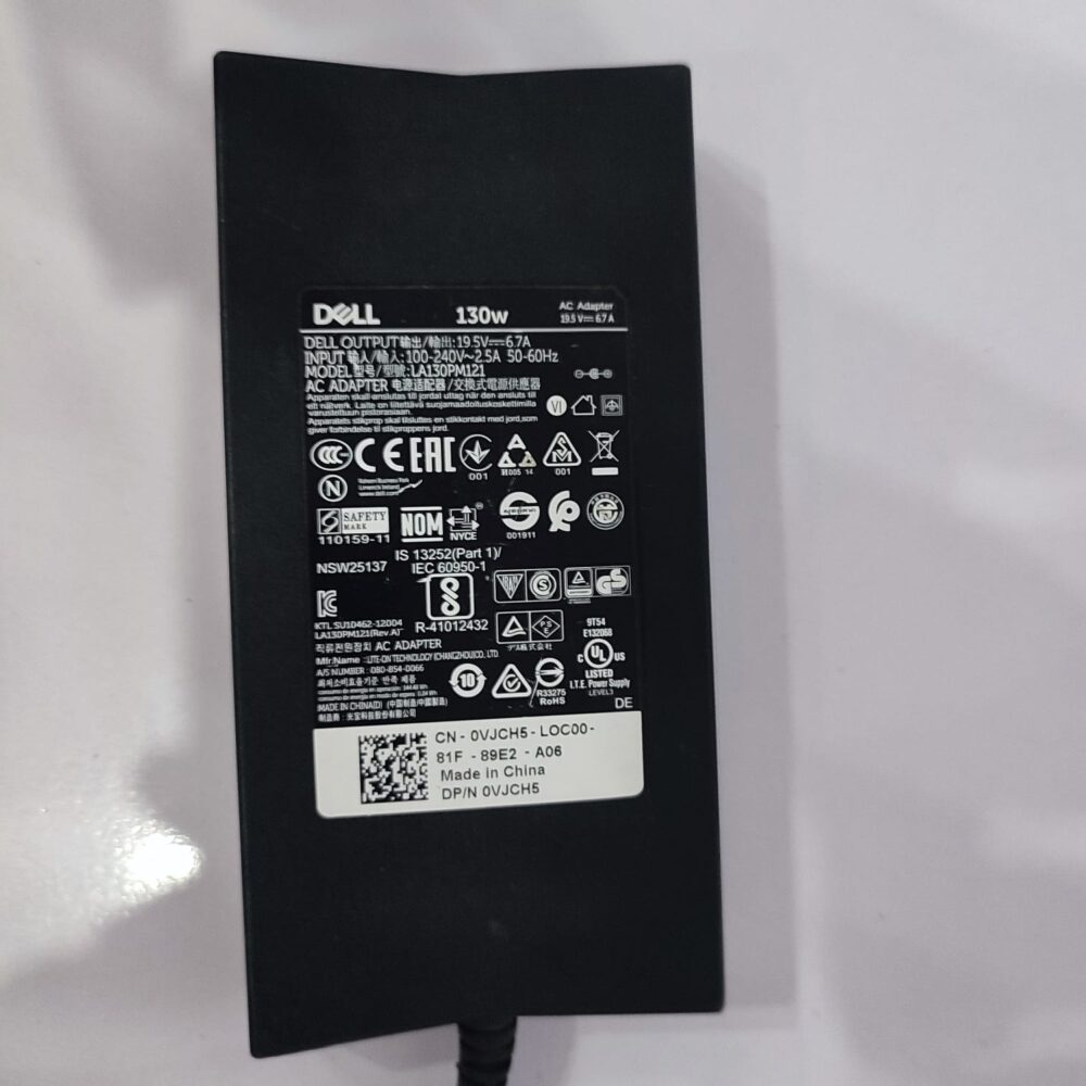 Dell 130W Laptop Charger – Original 19.5V 6.67A AC Power Adapter (7.4mm Barrel Pin)