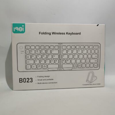B023 Folding Wireless Keyboard with Complimentary Phone Holder – Portable Bluetooth Keyboard