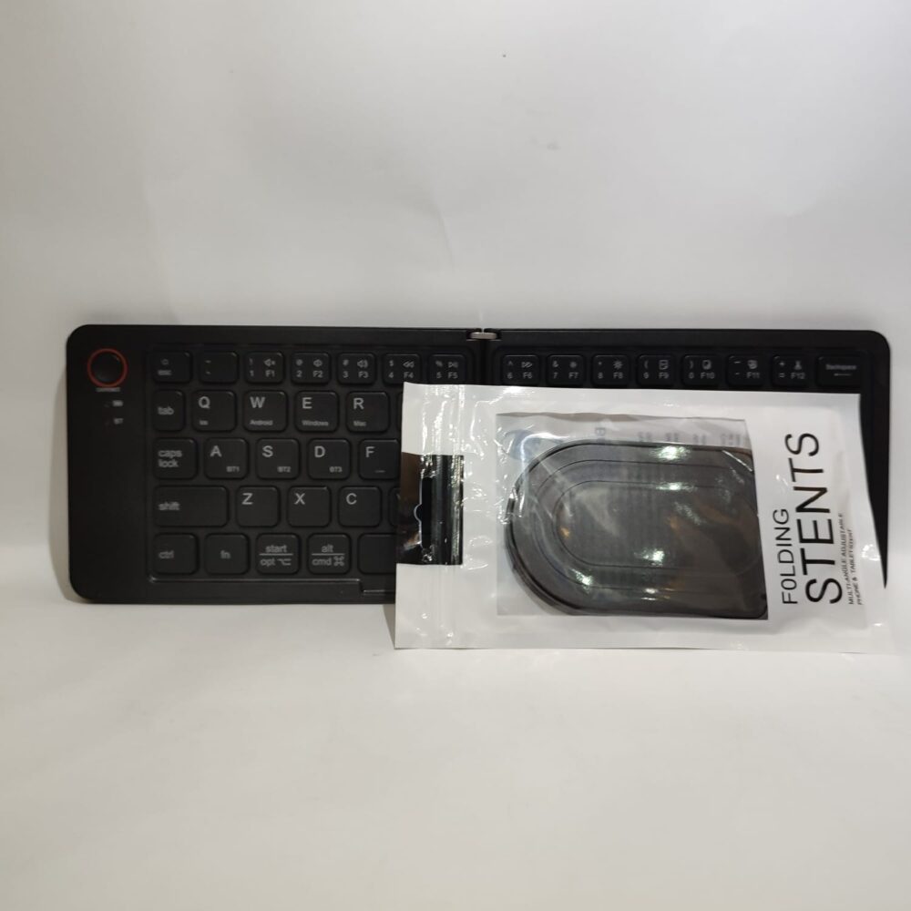 B023 Folding Wireless Keyboard with Complimentary Phone Holder – Portable Bluetooth Keyboard