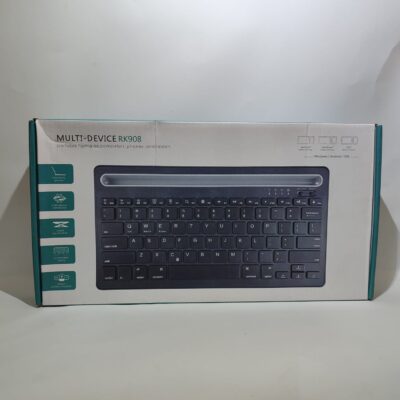 PK908 Multi-Device Portable Bluetooth Keyboard with Integrated Device Stand