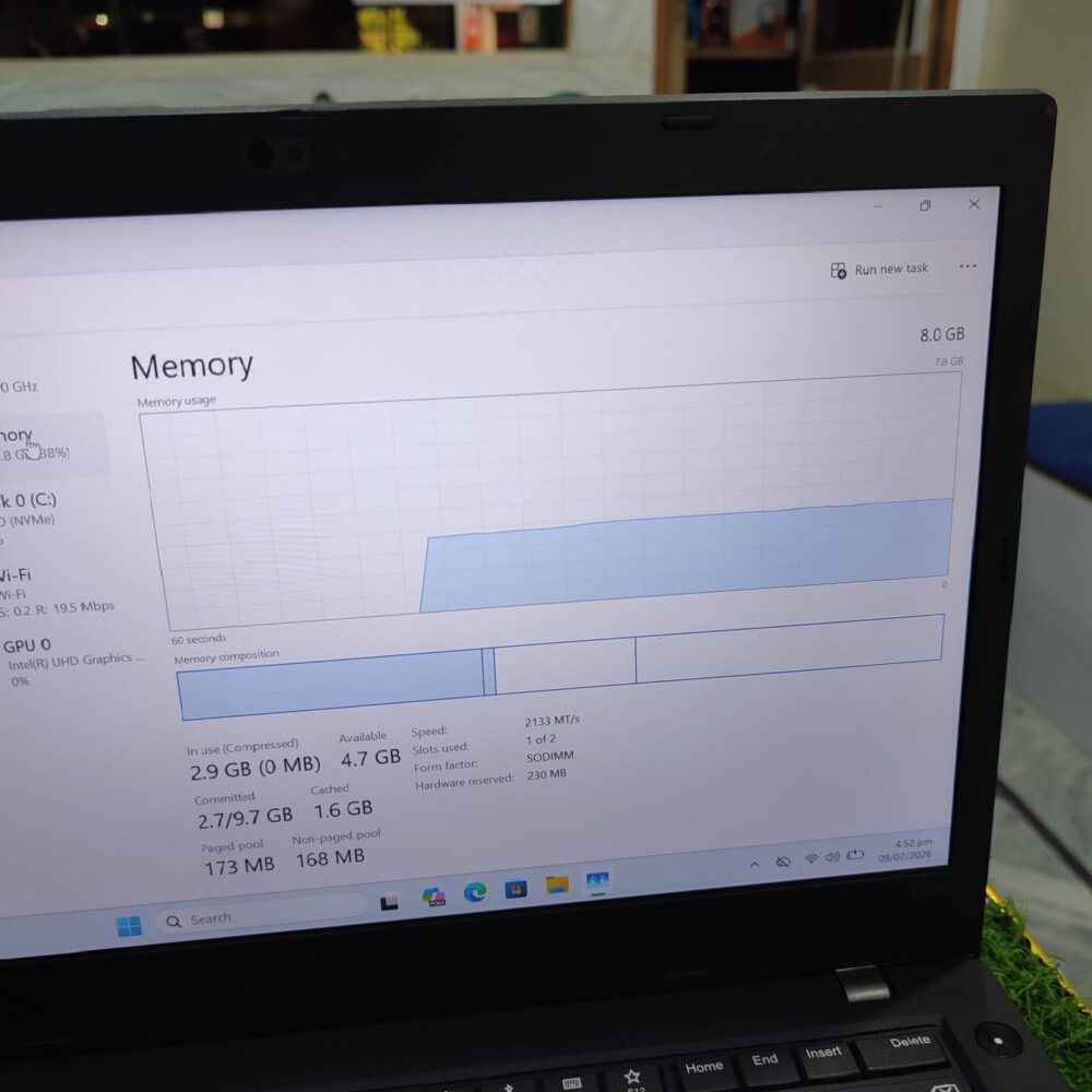 Lenovo ThinkPad L490 – Intel Core i5 8th Gen | 8GB RAM | 256GB SSD | 14" Full HD | Webcam | Good Battery Backup