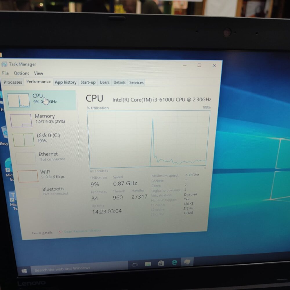 Lenovo ThinkPad L560 – Intel Core i3 6th Gen | 8GB RAM | 500GB HDD | 15.6" HD Display | Webcam | Good Battery Backup