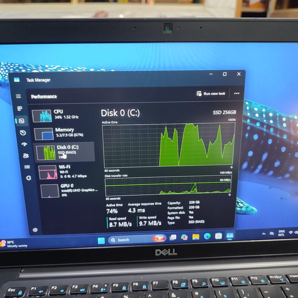Dell Latitude 7490 – Intel Core i5 8th Gen | 8GB RAM | 256GB SSD | 14" Full HD | Webcam | Good Battery Backup