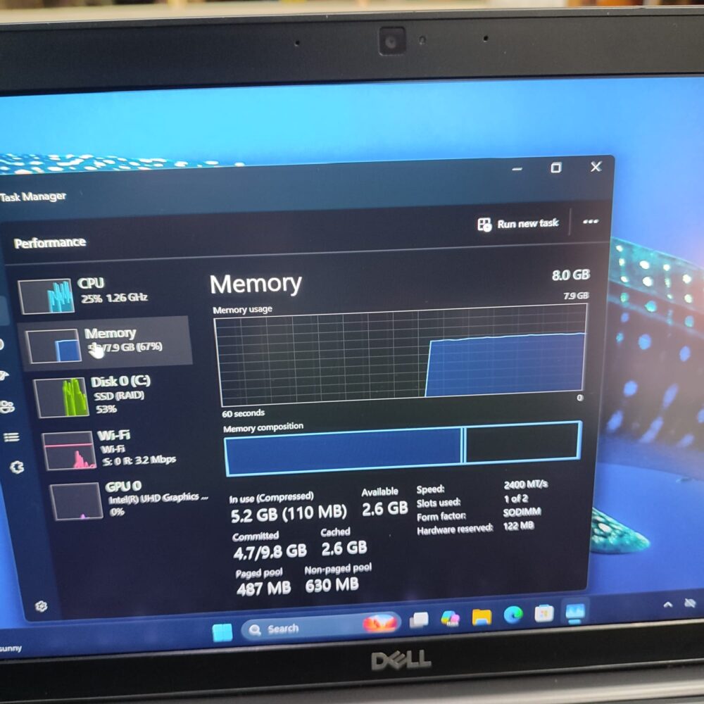 Dell Latitude 7490 – Intel Core i5 8th Gen | 8GB RAM | 256GB SSD | 14" Full HD | Webcam | Good Battery Backup
