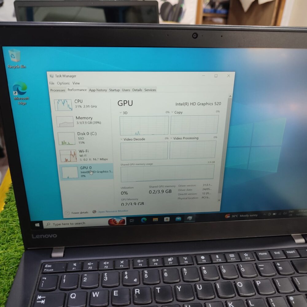 Lenovo ThinkPad T460s – Intel Core i5 6th Gen | 8GB RAM | 256GB SSD | 14" Full HD | Backlit Keyboard | Good Battery Backup