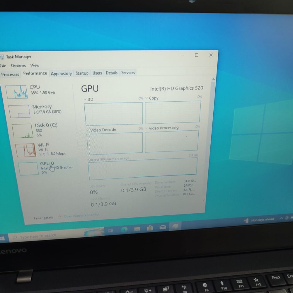 Lenovo ThinkPad T470 – Intel Core i5 6th Gen | 8GB RAM | 256GB SSD | 14" Full HD | Backlit Keyboard | Good Battery Backup